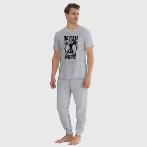 Мужская пижама хлопок с принтом Death Note black Ryuk, вид сбоку #3