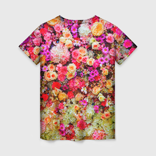 Женская футболка 3D Цветы, цвет 3D печать - фото 2