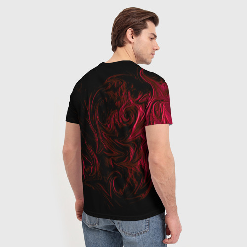 Мужская футболка 3D с принтом Fire, вид сзади #2