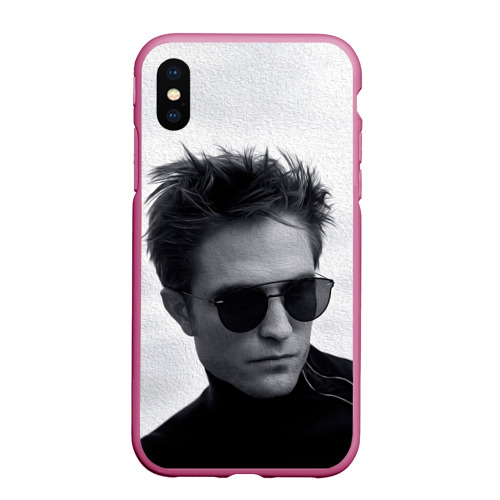 Чехол для iPhone XS Max матовый Robert Pattinson, цвет малиновый