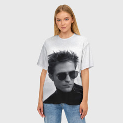 Женская футболка oversize 3D Robert Pattinson - фото 2