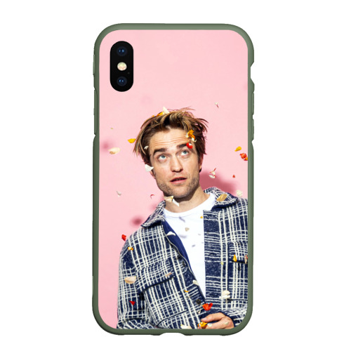 Чехол для iPhone XS Max матовый Robert Pattinson, цвет темно-зеленый