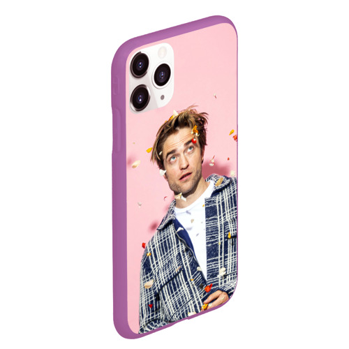 Чехол для iPhone 11 Pro Max матовый Robert Pattinson, цвет фиолетовый - фото 3