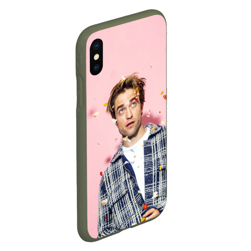 Чехол для iPhone XS Max матовый Robert Pattinson, цвет темно-зеленый - фото 3