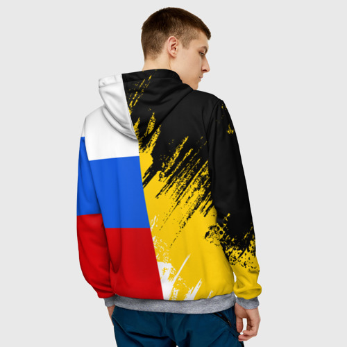 Мужская толстовка 3D Российский Имперский Флаг, цвет меланж - фото 4