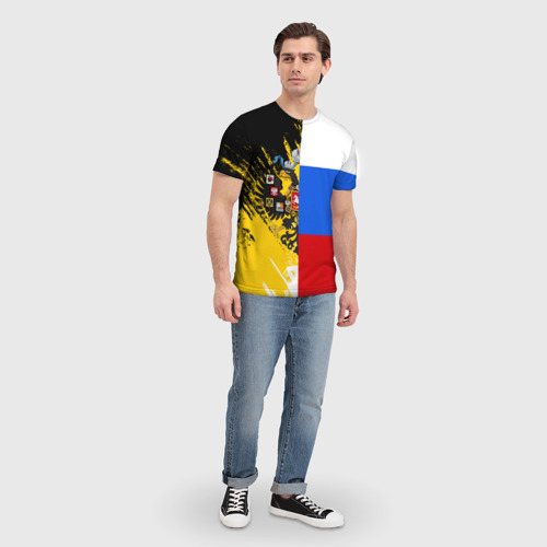 Мужская футболка 3D Российский Имперский Флаг, цвет 3D печать - фото 5