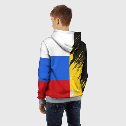 Детская толстовка 3D Российский Имперский Флаг, цвет меланж - фото 7