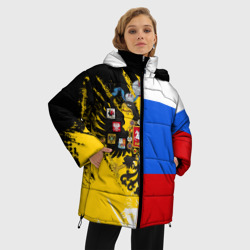 Женская зимняя куртка Oversize Российский Имперский Флаг - фото 2