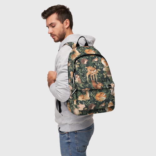 Рюкзак 3D с принтом Милые лесные звери, фото на моделе #1