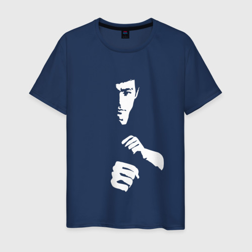 Мужская футболка из хлопка с принтом Брюс Ли, вид спереди №1