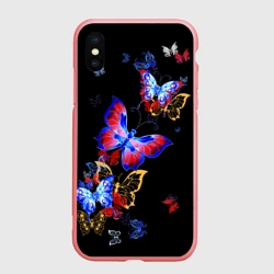 Чехол для iPhone XS Max матовый Поцелуй бабочек