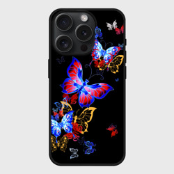 Чехол силиконовый для Apple iPhone 15 Pro Мax матовый Поцелуй бабочек