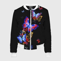 Женский бомбер 3D Поцелуй бабочек