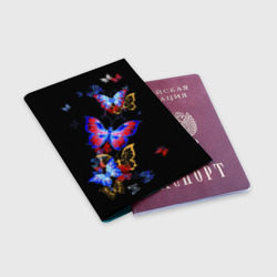 Обложка для паспорта матовая кожа Поцелуй бабочек - фото 2