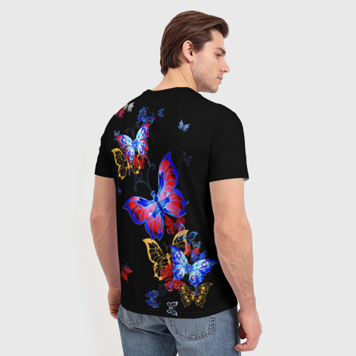 Мужская футболка 3D Поцелуй бабочек, цвет 3D печать - фото 4
