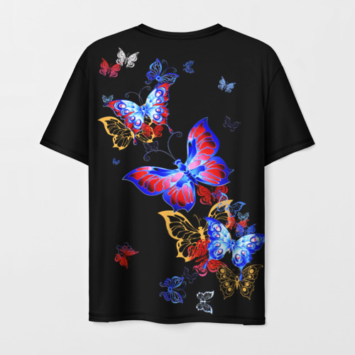Мужская футболка 3D Поцелуй бабочек, цвет 3D печать - фото 2