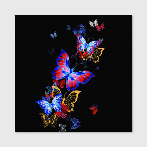 Холст квадратный Поцелуй бабочек, цвет 3D печать - фото 2