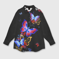 Женская рубашка oversize 3D Поцелуй бабочек