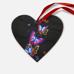 Деревянная игрушка Сердце Поцелуй бабочек