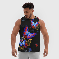Мужская спортивная майка 3D Поцелуй бабочек - фото 2