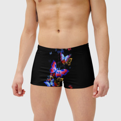 Плавки с принтом Поцелуй бабочек для мужчины, вид на модели спереди №2. Цвет основы: белый