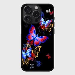 Чехол силиконовый для Apple iPhone 15 Pro матовый Поцелуй бабочек