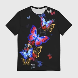 Мужская футболка 3D Поцелуй бабочек
