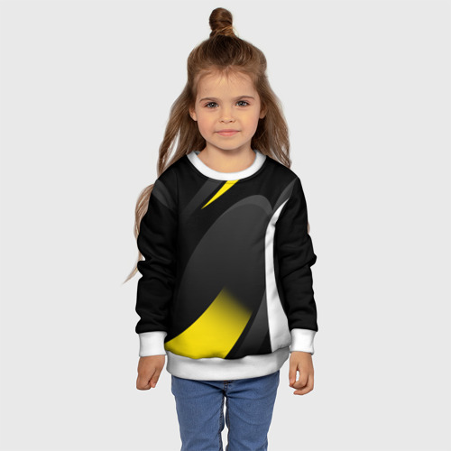 Детский свитшот 3D Sport wear yellow, цвет 3D печать - фото 7