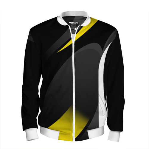 Мужской бомбер 3D Sport wear yellow, цвет белый