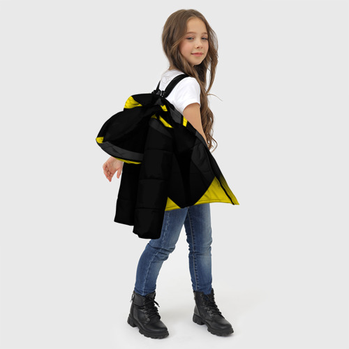 Зимняя куртка для девочек 3D с принтом Sport wear yellow, фото #4