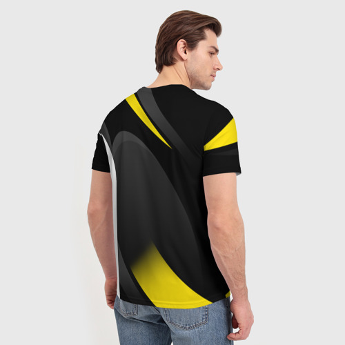 Мужская футболка 3D Sport wear yellow, цвет 3D печать - фото 4
