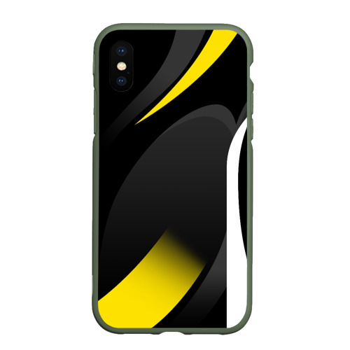 Чехол для iPhone XS Max матовый Sport wear yellow, цвет темно-зеленый