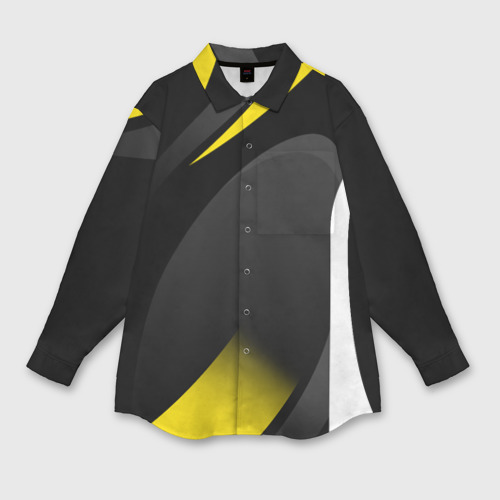 Женская рубашка oversize 3D с принтом Sport wear yellow, вид спереди #2