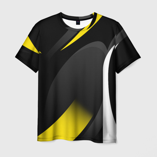 Мужская футболка 3D Sport wear yellow, цвет 3D печать