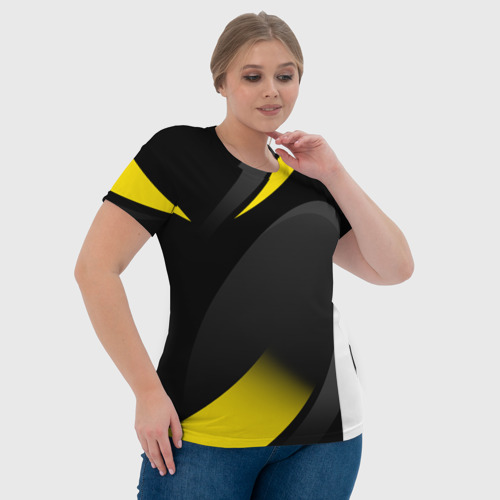 Женская футболка 3D с принтом SPORT WEAR YELLOW, фото #4