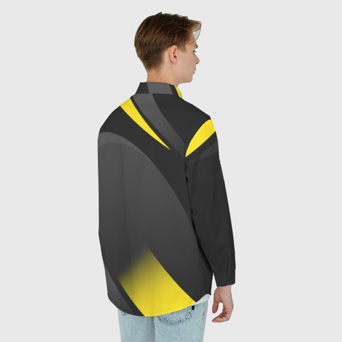 Мужская рубашка oversize 3D с принтом Sport wear yellow, вид сзади #2