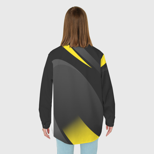 Женская рубашка oversize 3D с принтом Sport wear yellow, вид сзади #2