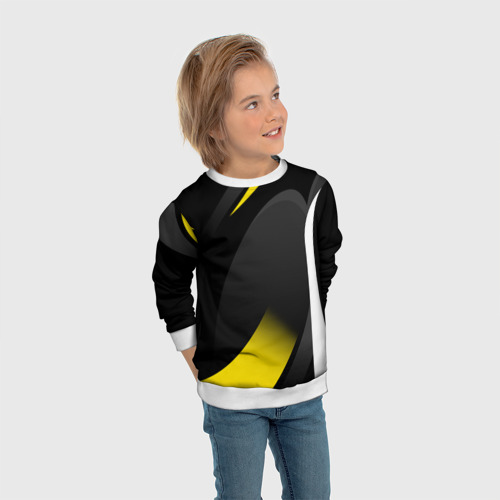 Детский свитшот 3D Sport wear yellow, цвет 3D печать - фото 5