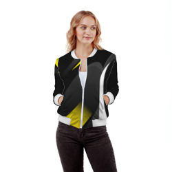 Женский бомбер 3D Sport wear yellow - фото 2