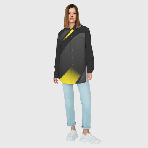 Женская рубашка oversize 3D с принтом Sport wear yellow, вид сбоку #3