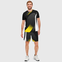 Мужской костюм с шортами 3D Sport wear yellow - фото 2