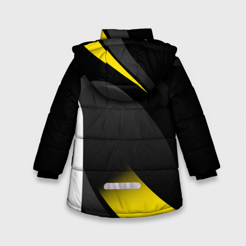 Зимняя куртка для девочек 3D с принтом Sport wear yellow, вид сзади #1