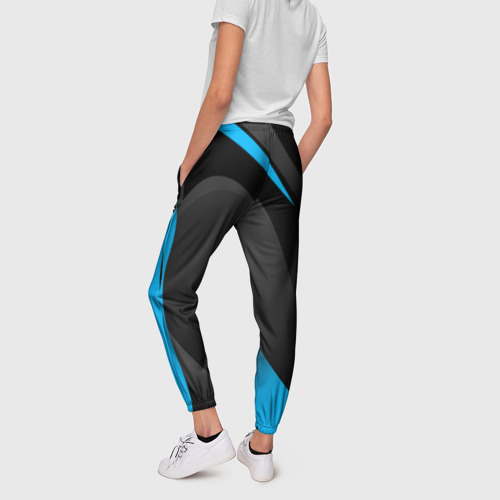 Женские брюки 3D с принтом SPORT WEAR BLUE, вид сзади #2