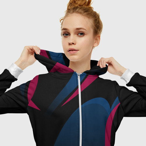 Женская толстовка 3D на молнии SPORT WEAR, цвет белый - фото 5