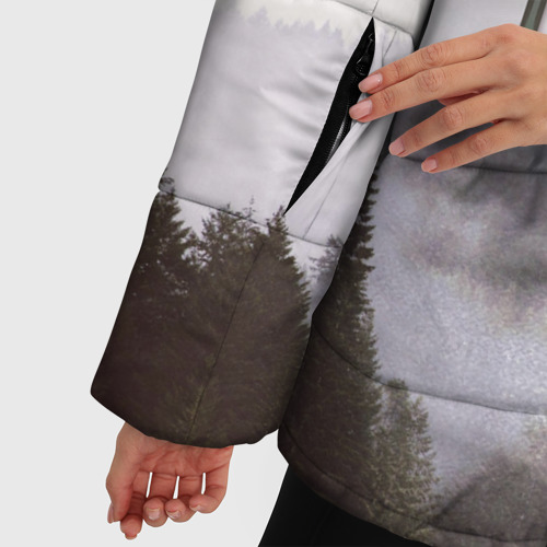 Женская зимняя куртка 3D с принтом Лес мой храм, фото #4