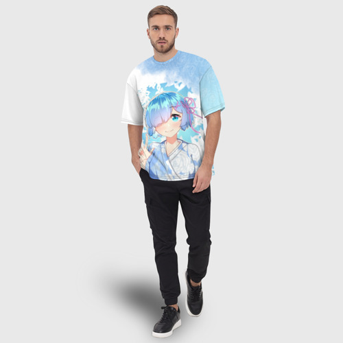 Мужская футболка oversize 3D Rem Re Zero, цвет 3D печать - фото 5