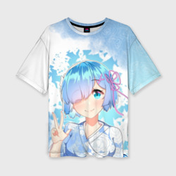 Женская футболка oversize 3D Rem Re Zero