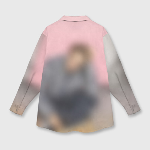 Женская рубашка oversize 3D Роберт Паттинсон, цвет белый - фото 2