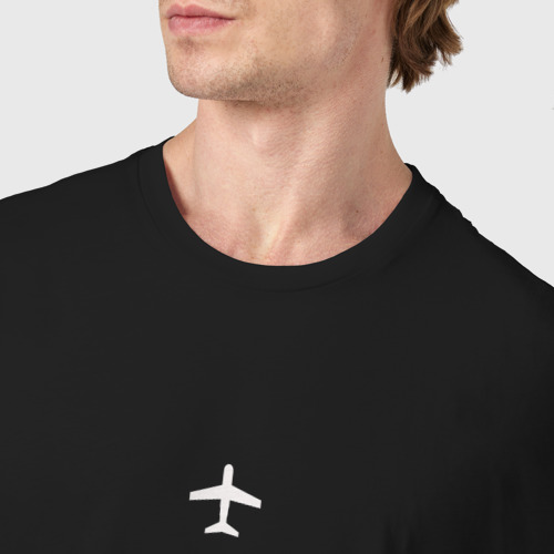 Мужская футболка хлопок Самолет, цвет черный - фото 6
