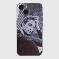 Чехол для iPhone 15 силиконовый с защитой камеры Роберт Паттинсон